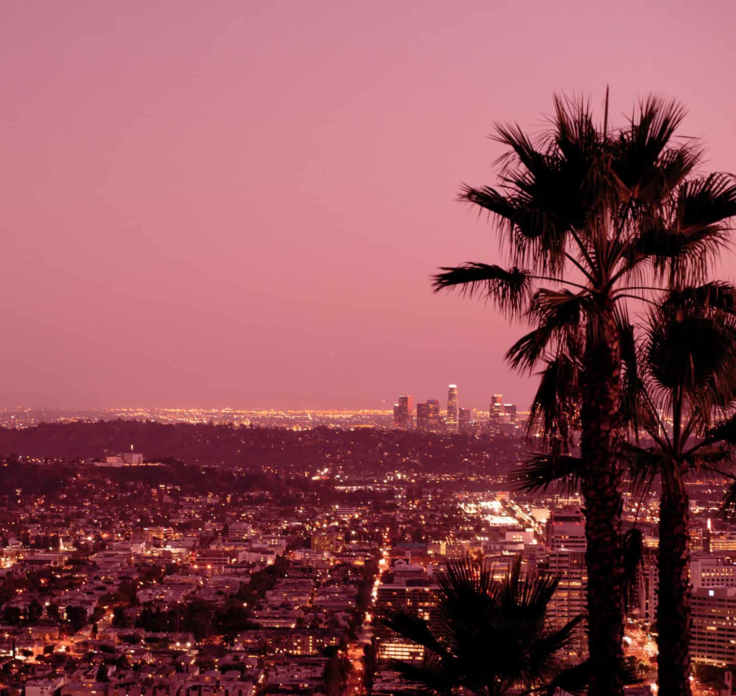 Los Angeles skyline at dusk