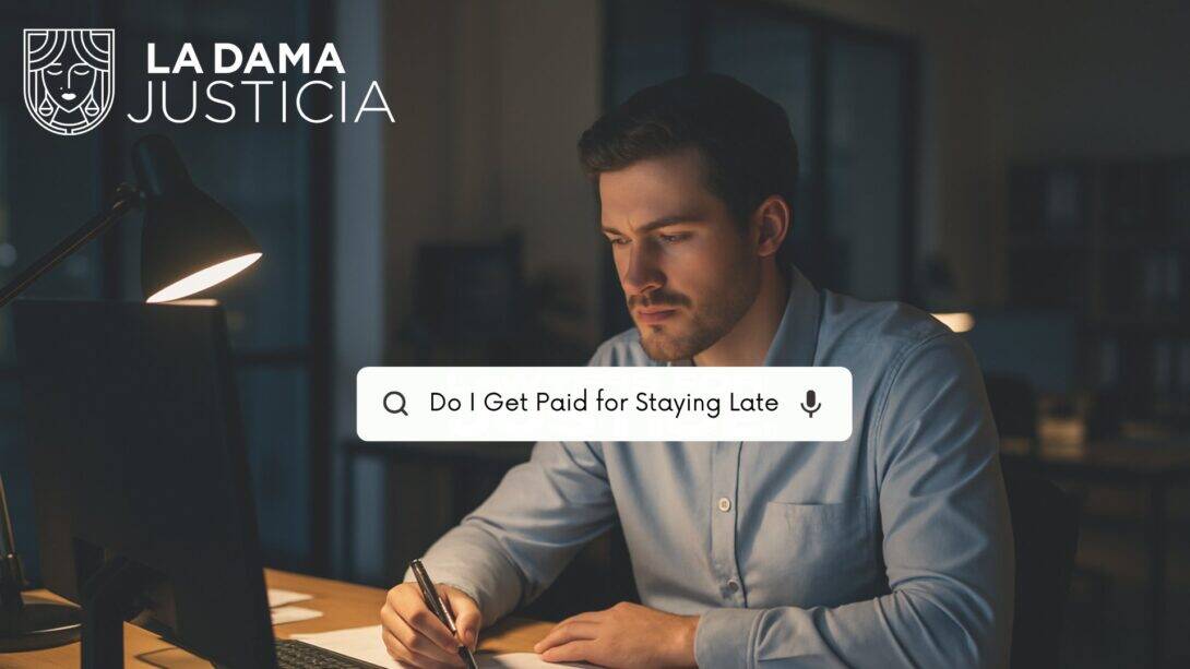 Man working late at desk