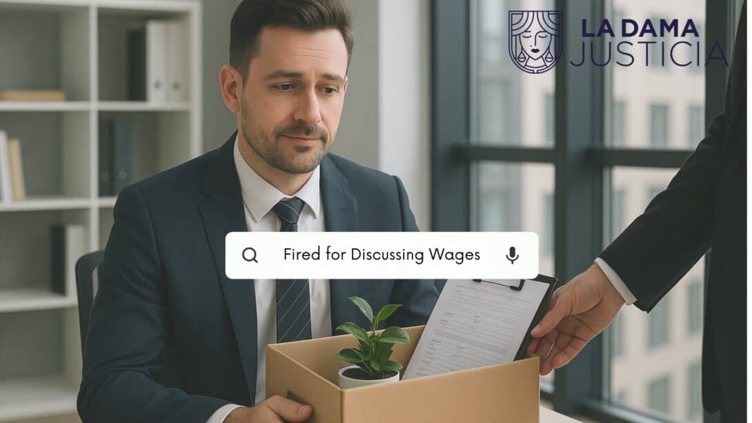 Office worker at desk being fired