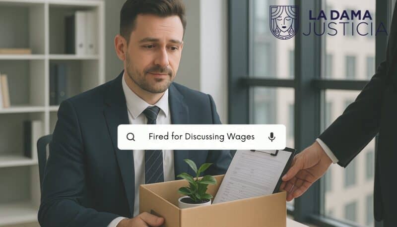 Office worker at desk being fired