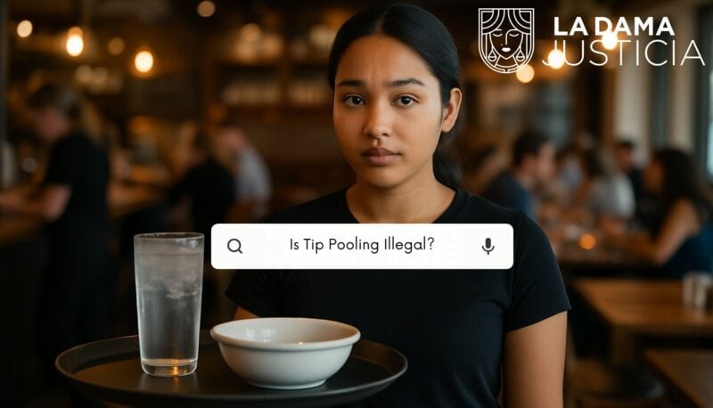 Waiter carrying tray in restaurant